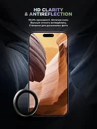 Захисне скло для камери Apple iPhone 15 Pro/15 Pro Max, Supreme BI, сріблястий колір, з рамкою, глянцеве скло для захисту лінз, протиударне, прозоре, з клейовим шаром по контуру, не впливає на якість фото, ArmorStandart (ARM76592) - мініатюра 4