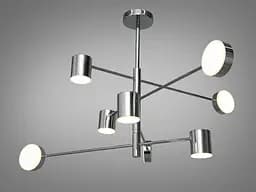 Інноваційна новинка LED люстра в офіс, 40W, хром - мініатюра 3