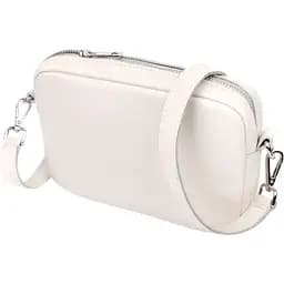 Сумка крос-боді Shvigel 22839 з натуральної шкіри 21х13.5х5 см Бежева