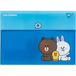 Папка-конверт Yes Line Friends, A4, з кнопкою (492080)