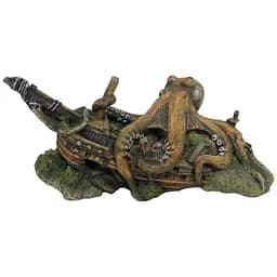 Декорація керамічна Amtra Восьминіг на кораблі 22.2x14x10.5 см