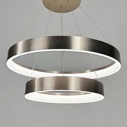 Современная кольцевая люстра в двойном сатиновом каркасе Ø 80+60 см Line F | Ст. MJ262-800+600 Carmine LED