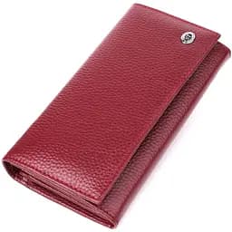 Практичний вертикальний гаманець із натуральної шкіри ST Leather 23085 бордовий