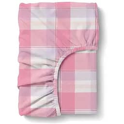 Простирадло Cosas на резинці фланель 80х160 amethyst tartan, рожевий (Flannel_AmethystTartan_80x160x20)