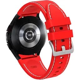 Ремінець для Samsung Galaxy Watch 4 Classic 42mm - червоно-білий ширина кріплення 20мм силікон розмір L Watchbands RLine (WB00S4GALAXYRLINE2CLASSIC442)