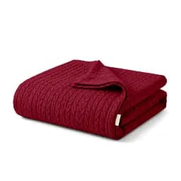 Плед-покривало Cosas Knitted Braid Merlot косичка 75х95 см (Blanket_55Merlot_KnittedBraid_75x95)
