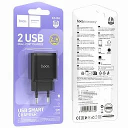 МЗП Hoco C141A Smart 2.1A (2USB-A) Black - мініатюра 4