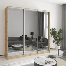 Шафа-купе тридверна MebelStar Комбо AL 3 Дзеркала 210x45x210 см Дуб тахо (MBS-4284)