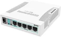 Комутатор Mikrotik RB260GS, 5-port Gigabit smart switch with SFP cage, SwOS, plastic case, PSU - мініатюра 3