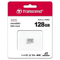 Карта пам'яті Transcend 128GB microSDXC C10 UHS-I R95/W45MB/s (TS128GUSD300S) - мініатюра 2