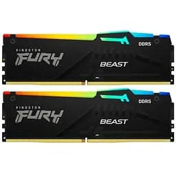 Модуль пам'яті для комп'ютера DDR5 64GB (2x32GB) 5600 MHz Beast RGB Kingston Fury (ex.HyperX) (KF556C36BBEAK2-64)
