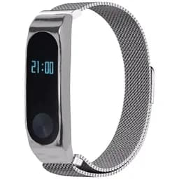 Ремінець для фітнес-браслета Armor Xiaomi Mi Band 2 Milanese Design металевий Silver