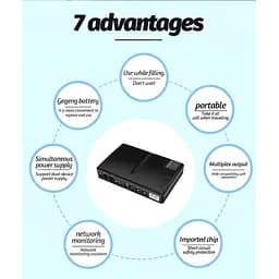 ДБЖ UPS DC1018L POE під замінні АКБ 18650 4 шт. дизайн 2 Black - мініатюра 5