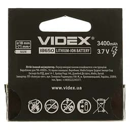 Акумулятор Videx Li-ion 18650-P із захистом 3400 mAh color box 1 шт. (18650-P/3400/1CB) - мініатюра 4