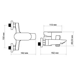 Змішувач для ванни Lidz Tani 0061 (з душовим гарнітуром) (k40) LDTAN0061CRM44963 Chrome - мініатюра 2