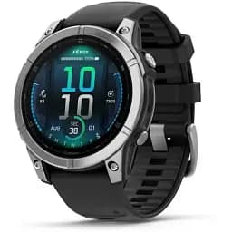 Смарт-годинник Garmin Fenix E 47mm AMOLED Stainless Steel with Black Silicone Band (010-03025-02)