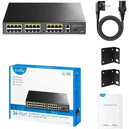 Коммутатор Cudy FS1026PS1, 24 порт10/100M PoE+ Switch with 2 Gigabit Port+ 1SFP 300W (FS1026PS1)
