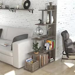 Стелаж-перегородка L-160 Сріблястий Loft Design (Дуб Палена)