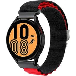 Ремінець для Huawei Watch 2 - чорно-червоний Watchbands NormalCloth Wave ширина кріплення 20мм нейлоновий (W25-6WB70814466)