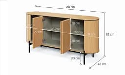 Комод 4д Lenart Rotto RT-03 1680x460x820 дуб вінченца/евкаліпт - мініатюра 4