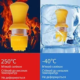 Диспенсер дозатор для олії оцту соусу скляна пляшка з силіконовою щіткою 2в1 630 мл, Danmenqing Жовтий 85063 - мініатюра 4