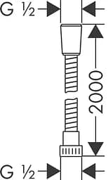Шланг для душу 200 см Hansgrohe Isiflex 28274000, Хром - мініатюра 2