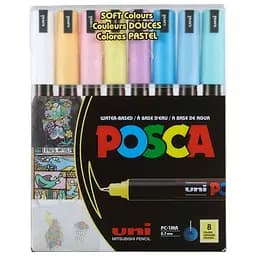 Набор маркеров Uni Posca Soft Color 0.7 мм 8 шт. (PC-1MR SOFT COLOR 8C)
