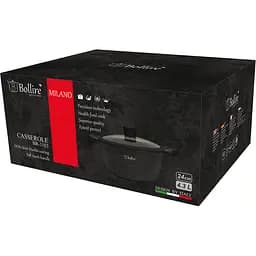 Каструля Bollire Milano, з кришкою, чорна, 24 см, 4,3 л (BR-1103) - мініатюра 3