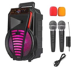 Портативная колонка BIG PREDATOR-XR12 75W, USM/MP3/FM/Bluetooth + 2 микрофона караоке
