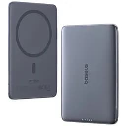 Зовнішній MagSafe акумулятор Baseus PicoGo AM41 Ultra-Slim Magnetic Power Bank 5000mAh 20W Grey - мініатюра 4