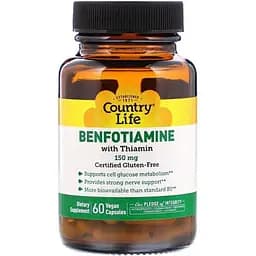 Витамины и минералы Country Life Benfotiamine with Thiamine 60 вегакапсул