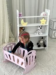 Іграшкове ліжечко для ляльок з постількою (Рожева) - мініатюра 5