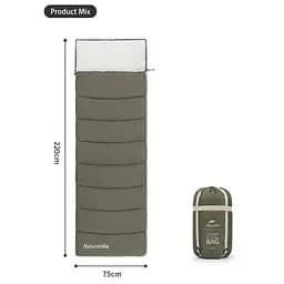Спальник Naturehike LD150 (CNK2300SD016) +12°C - з капішоном - темно-зелений - мініатюра 2