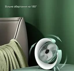 Акумуляторний настільний вентилятор Fan F2 Портативний складна міні USB ветродуйка LED-підсвічування Білий - мініатюра 8