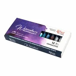 Набір акварельних фарб GRANULATION 12кол 10 мл туба картон Rosa Gallery