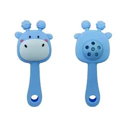 Силиконовый прорезыватель-погремушка "Жираф" Mega Zayka MGZ-0428(Blue)