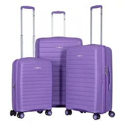 2E Набор чемоданов 2E, Aero, полипропилен, (L+M+S),TSA, 4 колеса, EXP, лавандовый