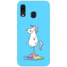 Чохол-накладка Toto Matt TPU 2 mm Print Case Samsung Galaxy A20/A30 #30 Unicorn Puk Sky Blue
