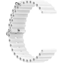 Ремінець для Samsung Galaxy Watch 5 44mm - білий ширина кріплення 20мм силікон Watchbands Hump (W22-4WB91937766)