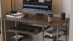 Комп'ютерний стіл Ferrum-decor Тім 75x140x60 сірий ДСП Дуб Сонома Труфель 32мм (FRD-102475)