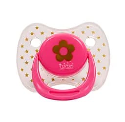 Пустышка силиконовая Lindo круглая, 12+ мес., розовый (Li401/12+роз)