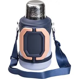 Термос для туризму Vacuum Cup 1,5 л з фліп кришкою та складаними ручками, темно-синій Yiwu HP-14-21BL