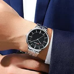 Годинник наручний Curren 8321 Silver Black Silver (18687) - мініатюра 5