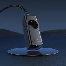 Мережевий подовжувач Hoco NS9 Wisdom 1-position(PD67W/3C1A) desktop socket(EU/GER) Чорний - мініатюра 5