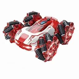 Радіокерована трюкова машина HG 4-37-03, пульт 2.4GHz + браслет, парогенератор, роликові колеса, обертання 360°, Червоний