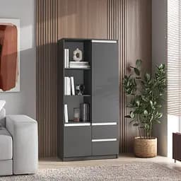 Шафа для книг Vays R-26 пенал з полицями та шухлядами ЛДСП 80x40x170 см для дому офісу вітальні - мініатюра 4