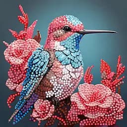 Алмазная мозаика Strateg ПРЕМИУМ Маленькая птичка на бумажной основе размером 18х18 см (ZAV1818-20)