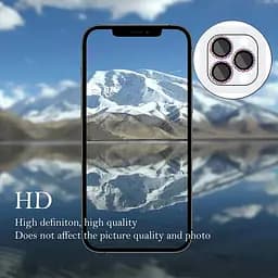 Захисне скло Metal Shine на камеру (у упак.) для Apple iPhone 15 Pro (6.1) / 15 Pro Max (6.7) Бузковий / Rainbow - мініатюра 5