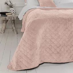 Покрывало ТЕП Velour ромб круглый 260х240 см пудровое (4-00518_22423)