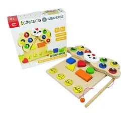 Дерев'яна розвиваюча гра 2в1 IGROTECO "Магнітний сортер Квочка" 900637